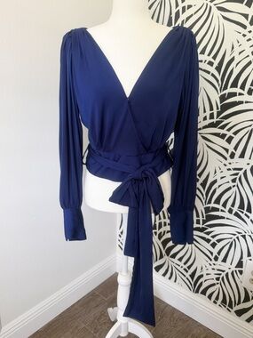 Banana Republic Bright Navy Top with Waist Sash